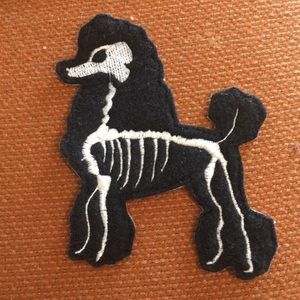 2 Poodle Skeleton patches 1 Black 1 Brown